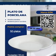 Platos de Porcelana Blanco – Modelo EÔN (50 unidades) - Img 55410397