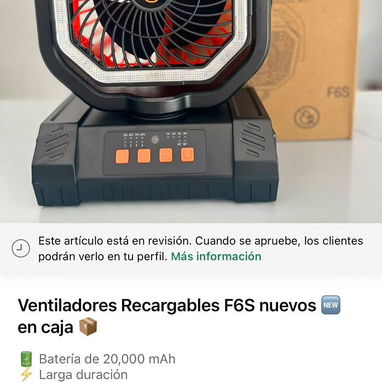🔥 ¡VENTILADORES RECARGABLES DISPONIBLES! 🔥 🌬️ Olvídate de los apagones y del calor.  🔋 Ventiladores recargables - 3/4