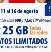 Recarga Internacional usted recibe 600 de saldo+25gb+internet ilimitado de 12 a 7 am - Img 50918069