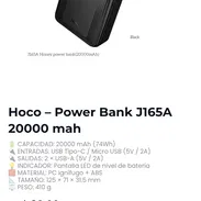 Hoco – Power Bank J165A 20000 mah - Img 57454378