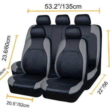 Juego de cubiertas de asiento de automóvil de 9 piezas que incluye 2 cubiertas de asiento delanteras, - 2/6