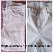 Pantalon Jeans elastizado blanco p/ hombre talla 32 marca GAP - Img 49016095