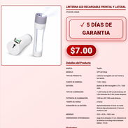 LINTERNA LED RECARGABLE FRONTAL Y LATERAL . - Img 57881955