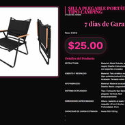 Silla plegable exterior metal reforzado apoyabrazos madera natural . - Img 57354575