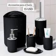 Set de accesorios para baño negro y blanco - Img 55384219