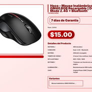 Hoco – Mouse Inalámbrico GM40 RGB Recargable | Dual Mode 2.4G + Bluetooth . - Img 57564050
