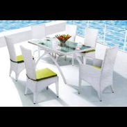 Juego de comedor de 6 sillas blanco para terraza y exterior nuevo importado - Img 52502039