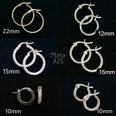 Aretes y Argollas de Plata 925 - Img 112555897