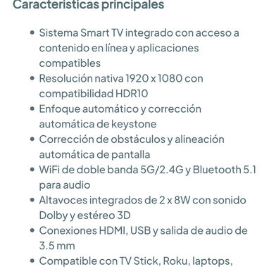 Proyector inteligente D1 con WiFi y Bluetooth 🌐 - Img 127583159