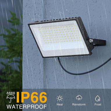 Reflector LED Onforu 120W NUEVO - 12000 Lumenes, Con Enchufe, IP66, Luz Blanca 6500K, Aluminio, Exterior e Interior - 2/3