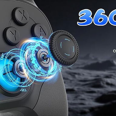 Nonbliep paquete de 2 mandos inalámbricos para Nintendo Switch 2/1 Lite/OLED y PC, con función turbo, eje giroscópico, d - 4/7