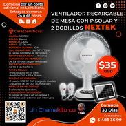 💡TODO EN UNO🔋PA' LOS APAGONES. VENTLADOR RECARGABLE NEXTEK CON P.SOLAR Y 2 BOMBILLOS. TLF 54833699 - Img 54509881