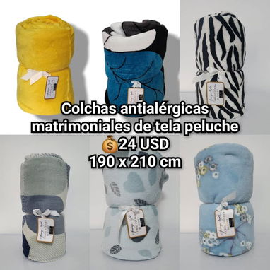 🔖Colchas antialérgicas de tela peluche y durazno Cameras, Queen y King - 5/10