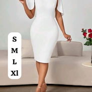 Vestido blanco elegante ideal para bodas, graduaciones, fiestas, eventos. Tallas S, M, L y XL - Img 56841957