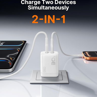 CARGADOR INIU 30W GAN USB-C CARGA RÁPIDA DOBLE PUERTO + 2 CABLES USB-C ENVÍO DISPONIBLE + GARANTÍA - Img 124126099
