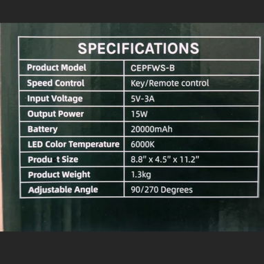 Ventilador recargable F6 2000mAh - 2/2