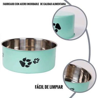 Comedero de Acero Inoxidable con Huellas talla M y XL - 4/6