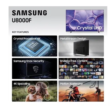 Samsung de 50” 4K  Crystal UHD U8000FB modelo 2025 Smart TV - 3/9