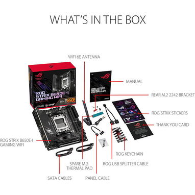 Motherboard Mini-ITX, ASUS ROG Strix B650E-I Gaming WiFi, Socket AM5, DDR5-8000 - Img 118088584