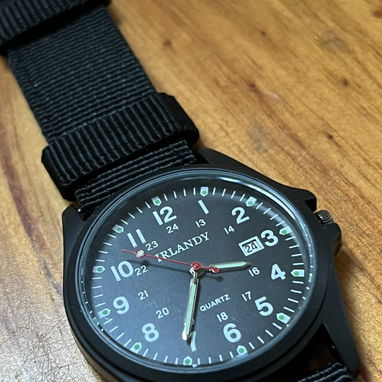 Reloj, elegante para hombre, negro, Pulsera, manilla de nylon - Img 122072579