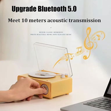 Bocina Retro Bluetooth Victrola – Sonido 360° - 3/5