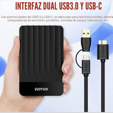 YOTUO - Disco duro externo portátil de expansión de almacenamiento HDD móvil USB 3.0 USB-C para PC, Mac, ordenador de es - Img 118908816