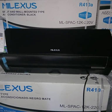 Split de 1 tonelada 110v Milexus Evaporador Color Frente Negro Precio $390 USD con transporte Incluido Garantía - 4/7