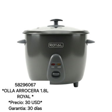 58296067  *OLLA ARROCERA 1.8L ROYAL * *Precio: 30 USD* Garantia: 30 días - Img 122135162