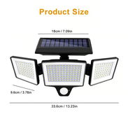 Lámpara Solar Exterior Con Sensor De Movimiento (3 Cabezales) + mando a distancia ☀️💧T$40 - Img 56872079