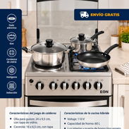 Cocina Híbrida con Horno + Juego de Calderos de 5 Piezas - Img 57711215