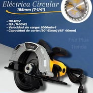 Sierra Electrica Circular 1400w-12a 185mm/7 1/4" 5000rpm Enr. Cobre+disco Sierr+jgo. Carbones+llave (800607) - Img 55827543