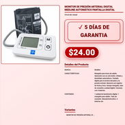 MONITOR DE PRESIÓN ARTERIAL DIGITAL MEDLINE AUTOMÁTICO PANTALLA DIGITAL . - Img 57926683