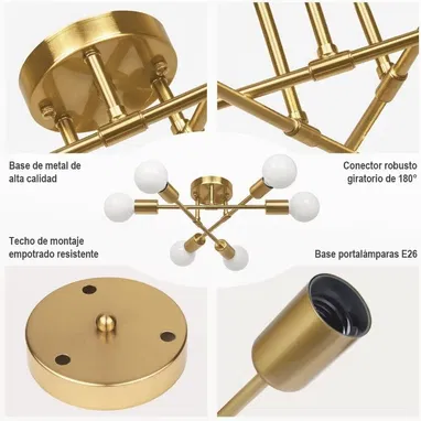 Lámpara decorativa moderna para techo dorada. Nuevas en caja - Img 90511587