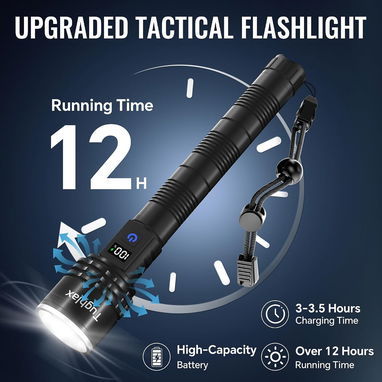 🔦 LINTERNA TUGHLAX TL004 RECARGABLE LCD 5 MODOS ZOOM LED – ENVÍO DISPONIBLE + GARANTÍA - 6/8