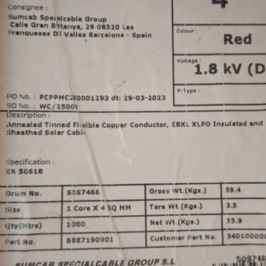☀️ CABLE FOTOVOLTAICO SUMCAB 12AWG (4 mm²) – 1500V DC - Img 123550390