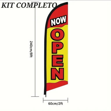 Banderolas "OPEN NOW", kit Completo. - 2/3