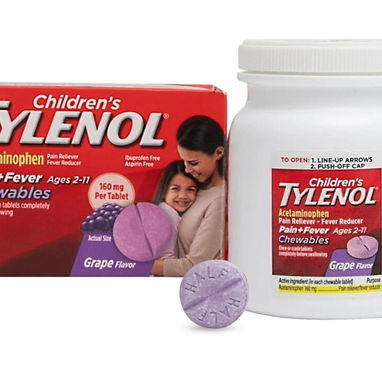Tylenol(Acetaminofén ó Paracetamol) en tabletas masticables para niños de 2 a 11 años pomo con 24 unidades 20 USD - Img 116409355