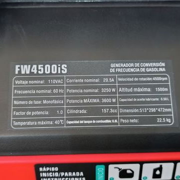 Hollfill FW4500iS Planta Eléctrica 3600W Inverter Modo Eco VPT# - Img 127700461