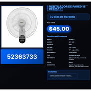VENTILADOR DE PARED 18´´ DESMATT . - Img 57514196