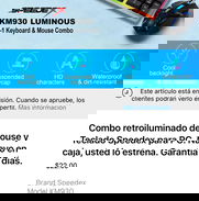 ✅Combo retroiluminado de Mouse y Teclado Speedex para PC. Nuevo en caja, usted lo estrena. Garantía 15 días. - Img 47578391