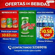 Cerveza Cristal, refrescos Ritz y agua Ciego Montero. Venta al por mayor - Img 58066019
