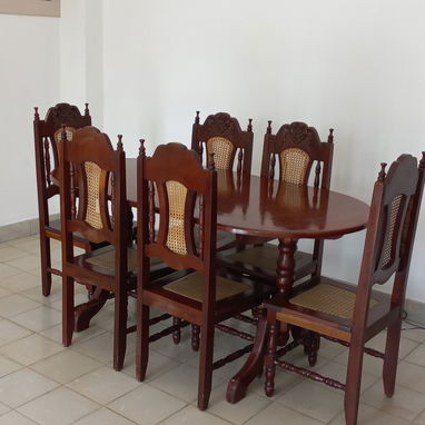 Juego de comedor 6 sillas Caoba - 2/3