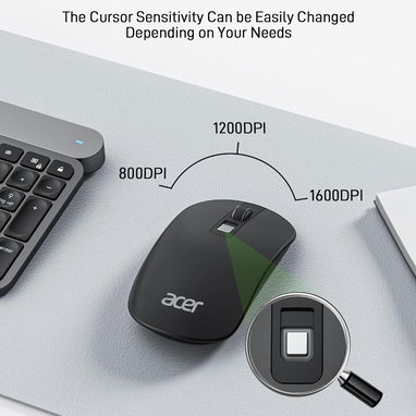 đ±ïž MOUSE INALĂMBRICO ACER SLIM 2.4G USB, 4 BOTONES, DPI AJUSTABLE, HASTA 10M â ENVĂO DISPONIBLE HABANA + GARANTĂA - Img 99763863