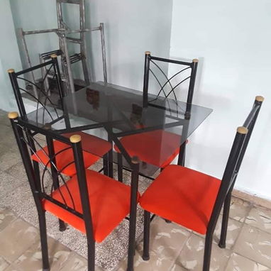Juego de comedor de tubo con cristal 💥 entrega Gratis en toda la Habana - Img 106252160