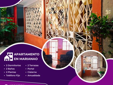 # Ref: 8411 ✅APARTAMENTO en Marianao 📌2 dormitorios y 2 baños. Amueblada/Electrodomésticos. 52836705, 53372295 - Img main-image