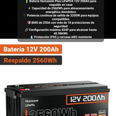 Baterías de 12v,12.8v,24v,25.6v de 100ah a 320ah, varios modelos (para inversores y sistemas solares de respaldo) - 6/9