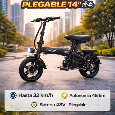 ‎⚡🚲 BICICLETA ELÉCTRICA PLEGABLE 14” 🚲 - Img 122714737