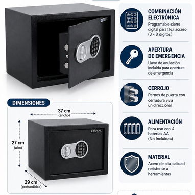 58296067 🔐 CAJA FUERTE DIGITAL ROYAL 16L DISPONIBLE! 🔐 ✅ Capacidad: 16L ✅ Precio: 90 USD ✅ Garantía: 7 días - Img 122081148