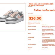Nike Air Force Gris/Rosado: El Clásico con Toque Femenino por $26.00 VPT#-0320 - Img 55667298
