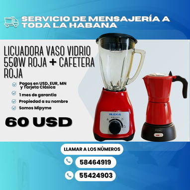 🍹 BATIDORA - LICUADORA + CAFETERA ELECTRICA 🔴 ROJO 🌑 NEGRO 💲60 USD - Img 117469637
